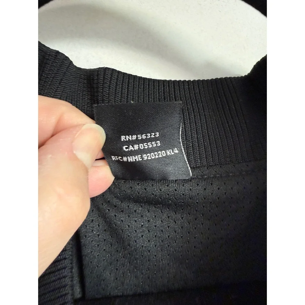 Vtg Y2K Jordan Mens Full Zip Bomber Jacket Black Nylon Mesh XL Nike Jumpman‎